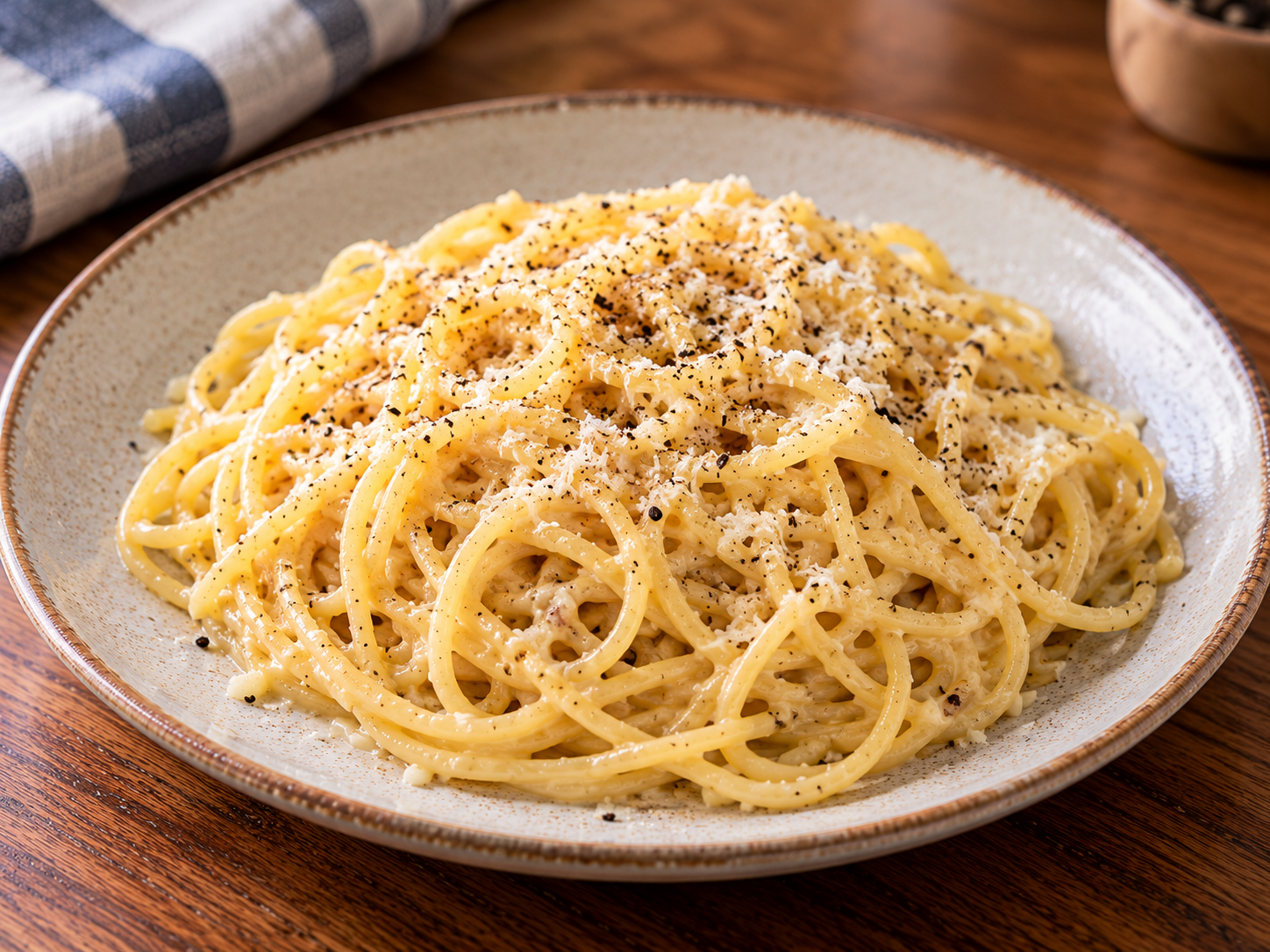 Cacio e pepe – špagety se sýrem a pepřem